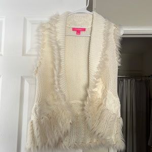 Lilly Pulitzer Torini Vest. Cream/white. Size Small. Excellent condition!